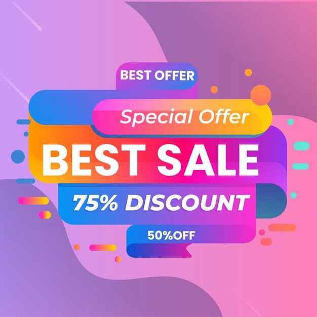Diseño de plantilla de banner de venta con fondo geométrico Gran oferta especial de venta especial de hasta 80 descuentos Súper