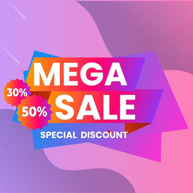 Diseño de plantilla de banner de venta con fondo geométrico Gran oferta especial de venta especial de hasta 80 descuentos Súper