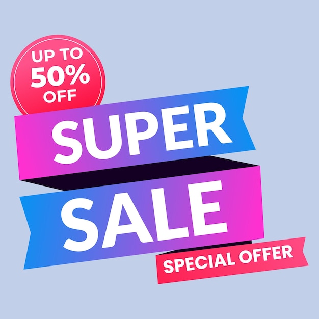 Diseño de plantilla de banner de venta con fondo geométrico Gran oferta especial de venta especial de hasta 80 descuentos Súper