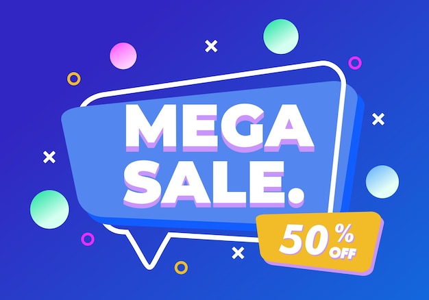 Diseño de plantilla de banner de venta Oferta especial de mega venta para promoción de marketing web y diseño de impresión