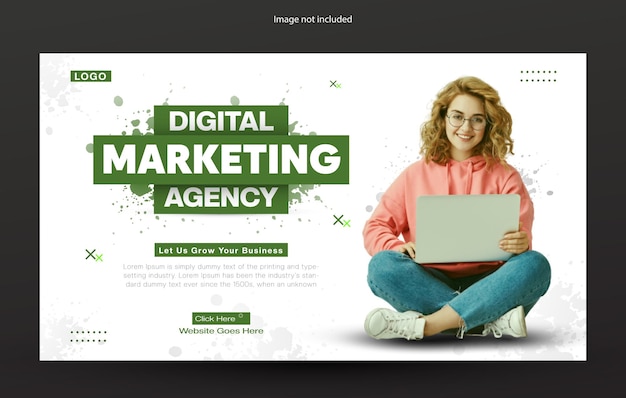 Diseño de plantilla de banner web de agencia de marketing digital