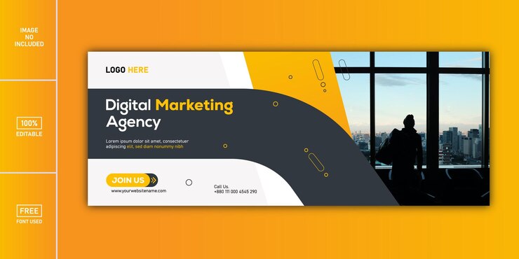 Diseño de plantilla de banner web de agencia de marketing digital