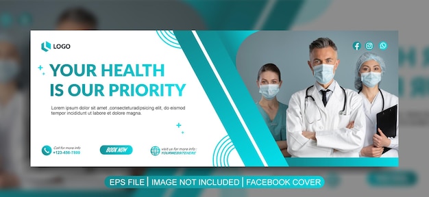 Diseño de plantilla de banner web de atención médica