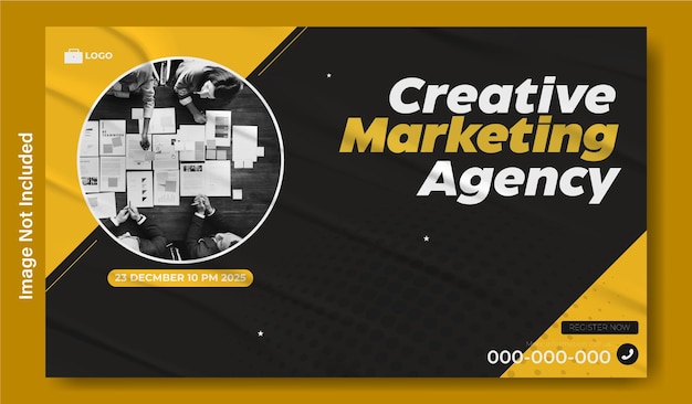 Diseño de plantilla de banner web de marketing digital