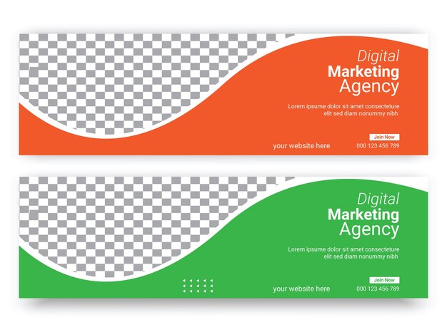 Diseño de plantilla de banner web de negocios de marketing digital