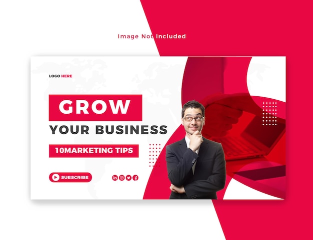 Diseño de plantilla de banner web o miniatura de youtube de empresa de agencia de marketing digital creativa