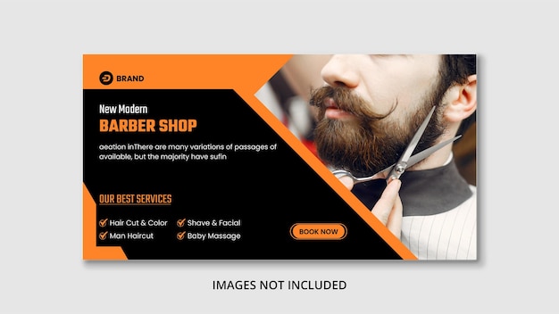 Diseño de plantilla de banner web de peluquería