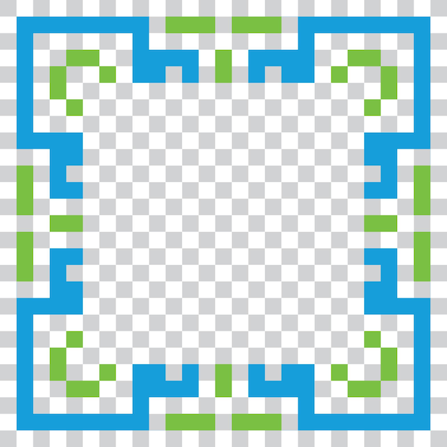 diseño de plantilla de borde del marco de pixel art