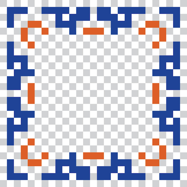 diseño de plantilla de borde del marco de pixel art