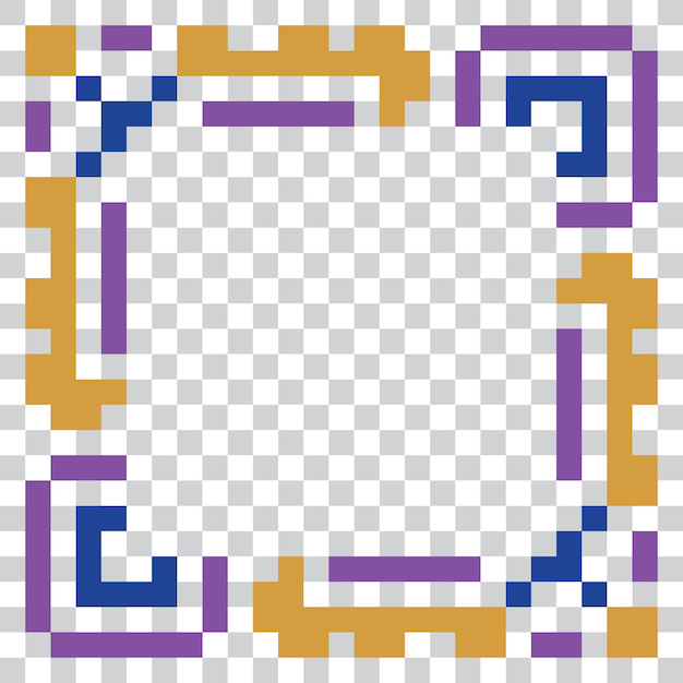 diseño de plantilla de borde del marco de pixel art