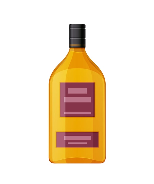 Vector diseño de plantilla botella de vidrio vacía de bebida de alcohol armagnac