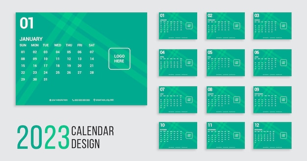 Diseño de plantilla de calendario 2023