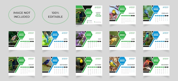 Diseño de plantilla de calendario de escritorio de año nuevo