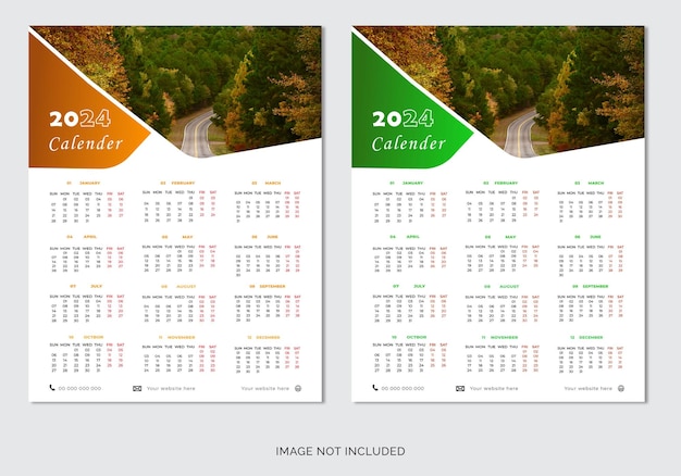 Diseño de plantilla de calendario de negocios para 2024 con estilo geométrico vectorial