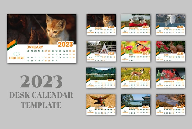 Diseño de plantilla de calendario de pared moderno 2023