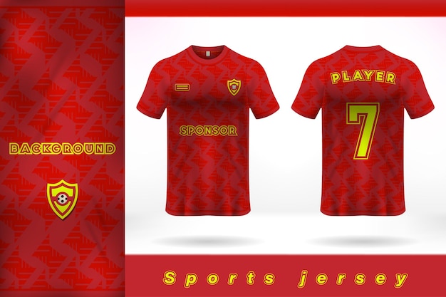 Diseño de plantilla de camiseta deportiva roja