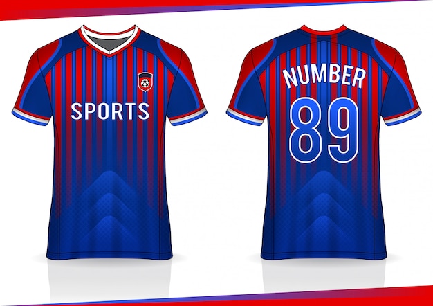 Diseño de plantilla de camiseta de fútbol deportivo camiseta