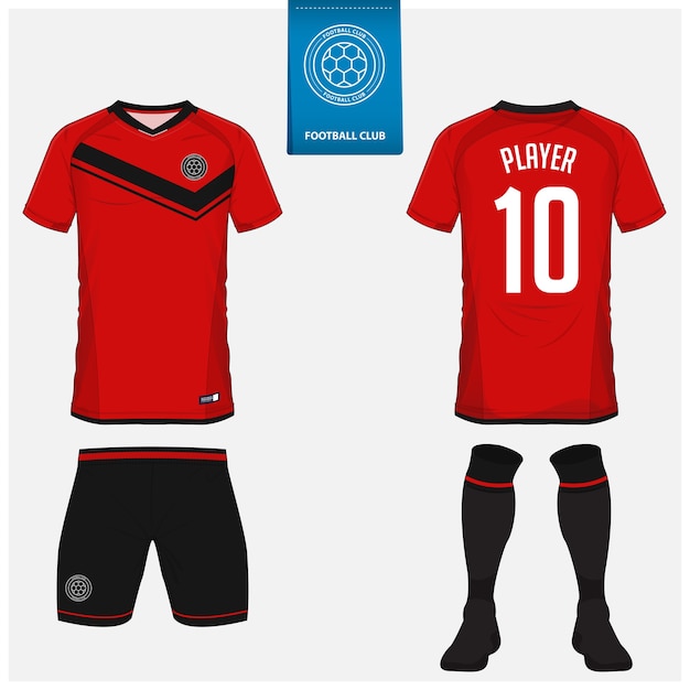 Diseño de plantilla de camiseta de fútbol o kit de fútbol