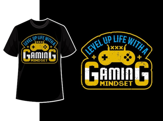 Diseño de plantilla de camiseta de juego de tipografía vintage con cita de motivación creativa y forma vectorial