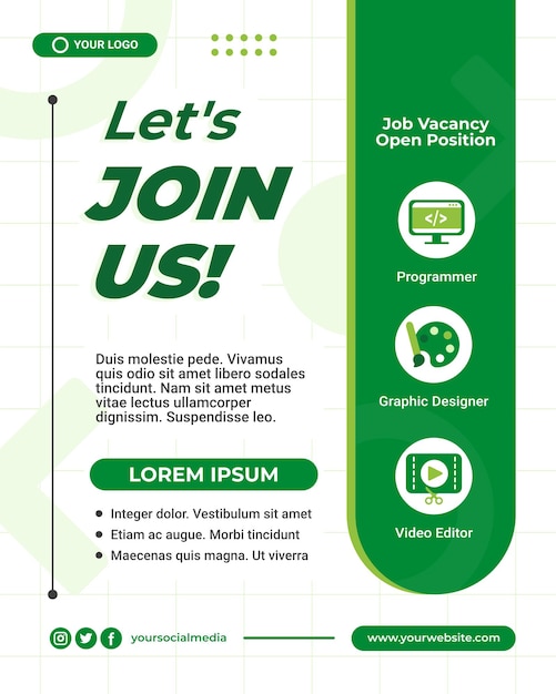 Diseño de plantilla de cartel de contratación de solicitante de empleo
