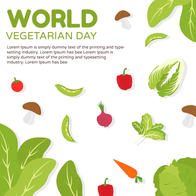 Vector diseño de plantilla de cartel del día mundial del vegetariano