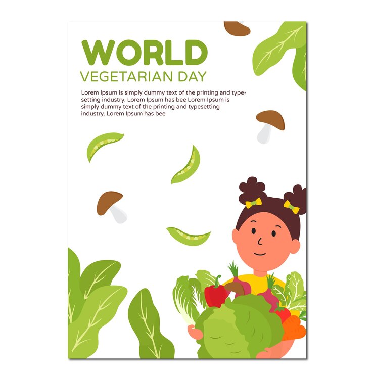 diseño de plantilla de cartel del día mundial del vegetariano