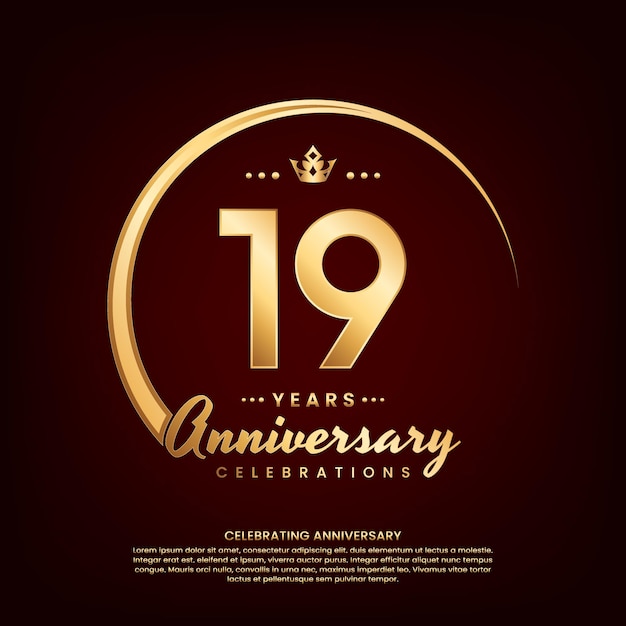 diseño de plantilla de celebración de aniversario de 19 años
