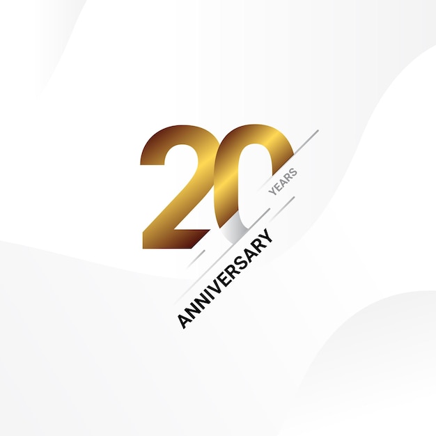 Diseño de plantilla de celebración de aniversario de 20 años.