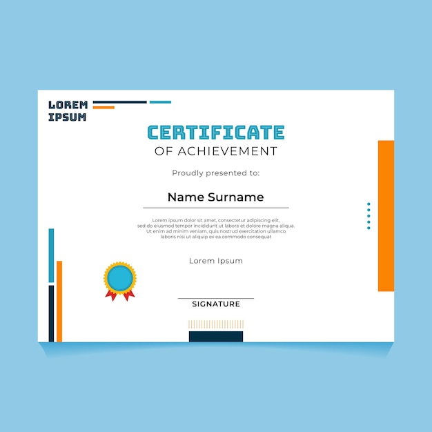 Diseño de plantilla de certificado geométrico abstracto