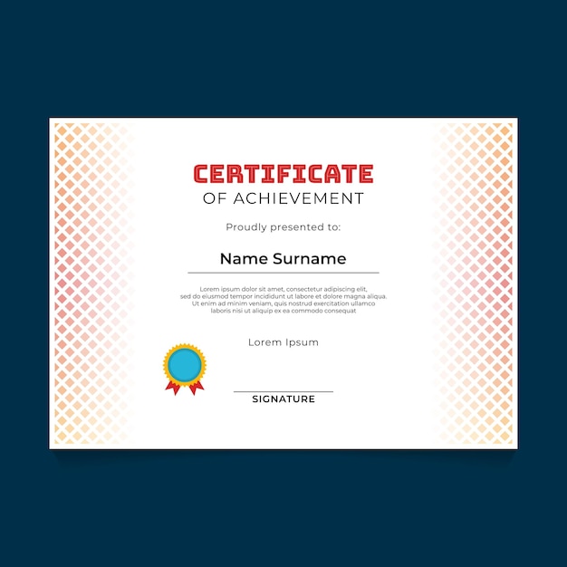 Diseño de plantilla de certificado geométrico abstracto