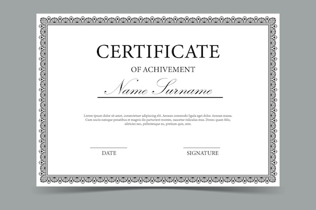 Diseño de plantilla de certificado de logro moderno