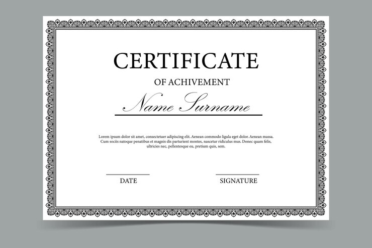Diseño de plantilla de certificado de logro moderno