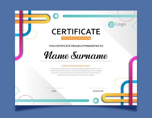 Diseño de la plantilla del certificado de logro
