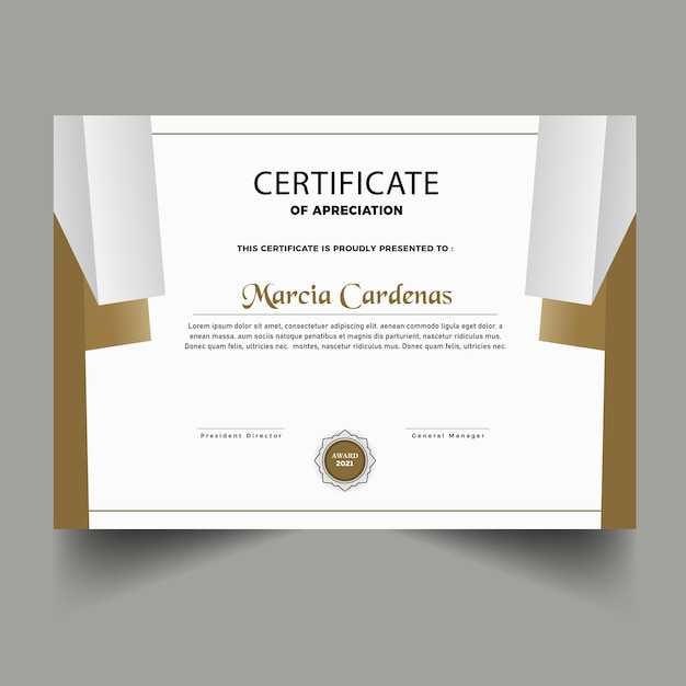 Diseño de plantilla de certificado moderno diploma
