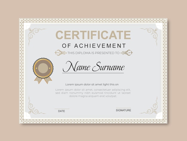 Diseño de plantilla de certificado moderno