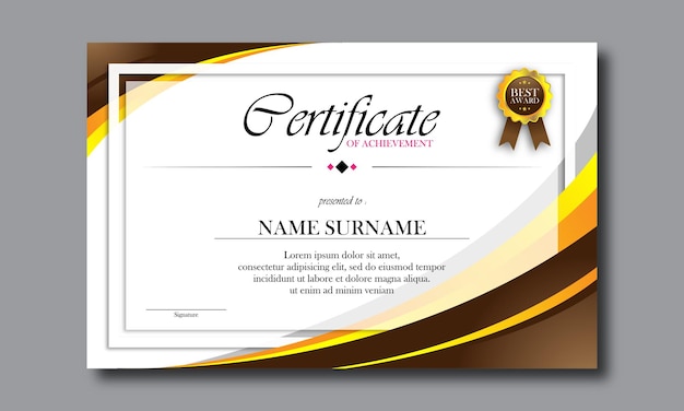 Diseño de plantilla de certificado moderno