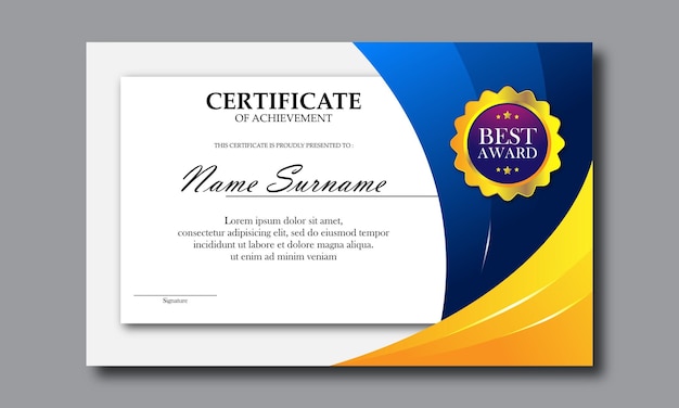 Diseño de plantilla de certificado moderno