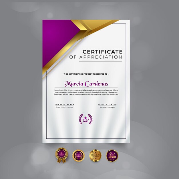 diseño de plantilla de certificado moderno