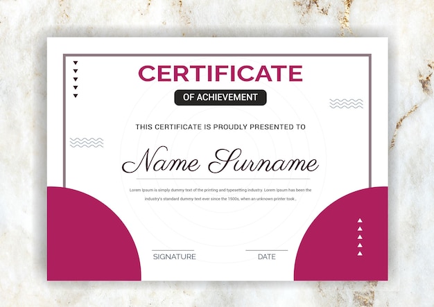 Diseño de plantilla de certificado moderno