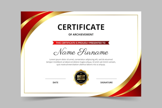 Diseño de plantilla de certificado moderno