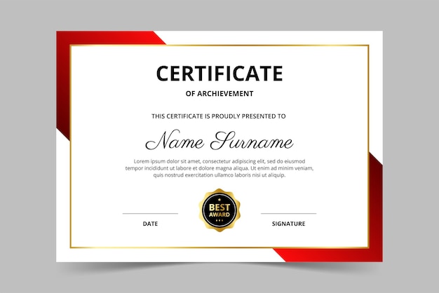 Diseño de plantilla de certificado moderno