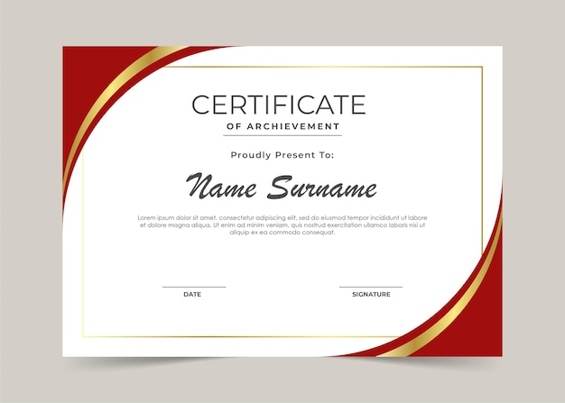 Diseño de plantilla de certificado moderno