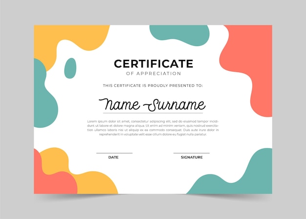 Diseño de plantilla de certificado moderno