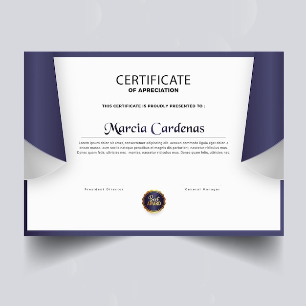 Diseño de plantilla de certificado nuevo empresarial