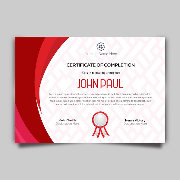 Diseño de plantilla de certificado profesional polivalente vector gratuito