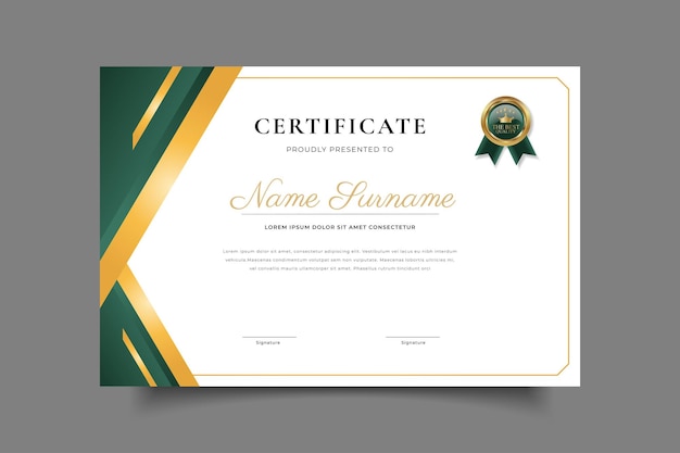 diseño de la plantilla del certificado