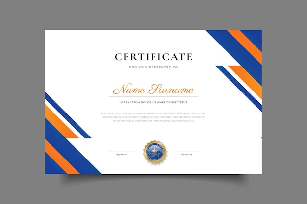 diseño de la plantilla del certificado