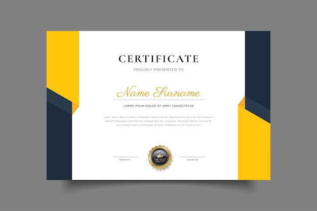 diseño de la plantilla del certificado