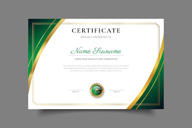 diseño de la plantilla del certificado