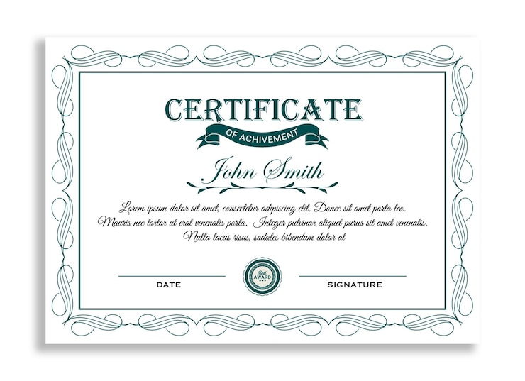 Vector diseño de plantilla de certificado